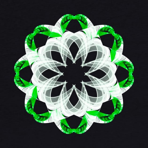 Green and white mandala by Meo Design